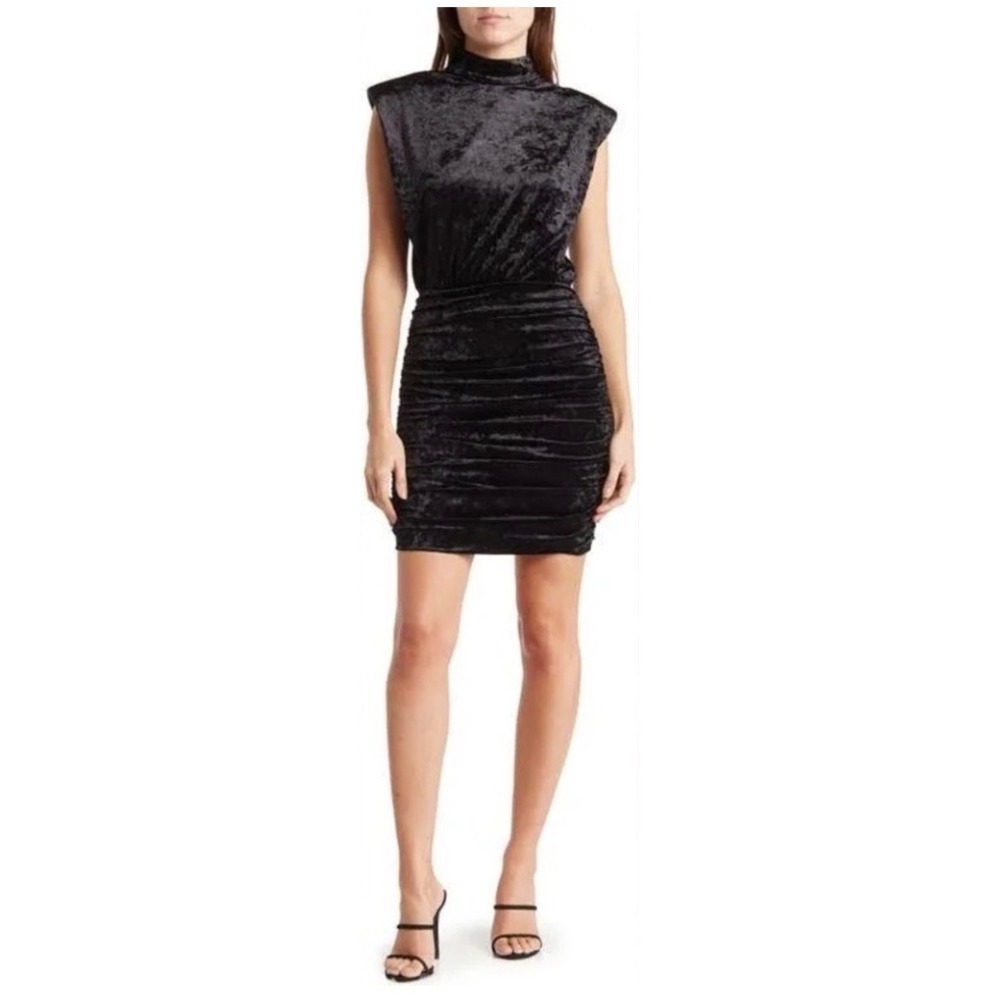 NWT Ronny Kobo Adele Mini Dress Black Crushed Velvet
Sleeveless Small $240
